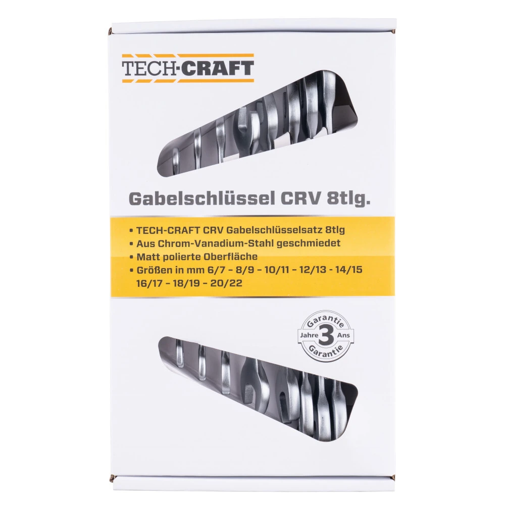 Doppel-Gabelschlüssel Set 8-teilig Aus CV-Stahl 3 Doppel-Gabelschlüssel Set 8-teilig Aus CV-Stahl