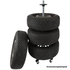 Felgen- Und Reifenhalter Auf Rollen, Tragfähigkeit 100 Kg 6 Felgen- Und Reifenhalter Auf Rollen, Tragfähigkeit 100 Kg -Werkzeuge Verkäufe 1079169