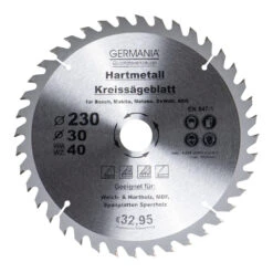 GERMANIA® HM Kreissägeblatt Ø 230mm, 40 Zähne Für Holz