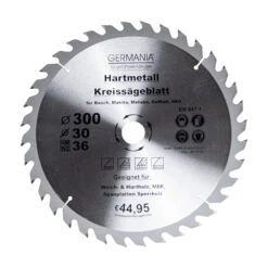 GERMANIA® HM Kreissägeblatt Ø 300mm, 36 Zähne Für Holz