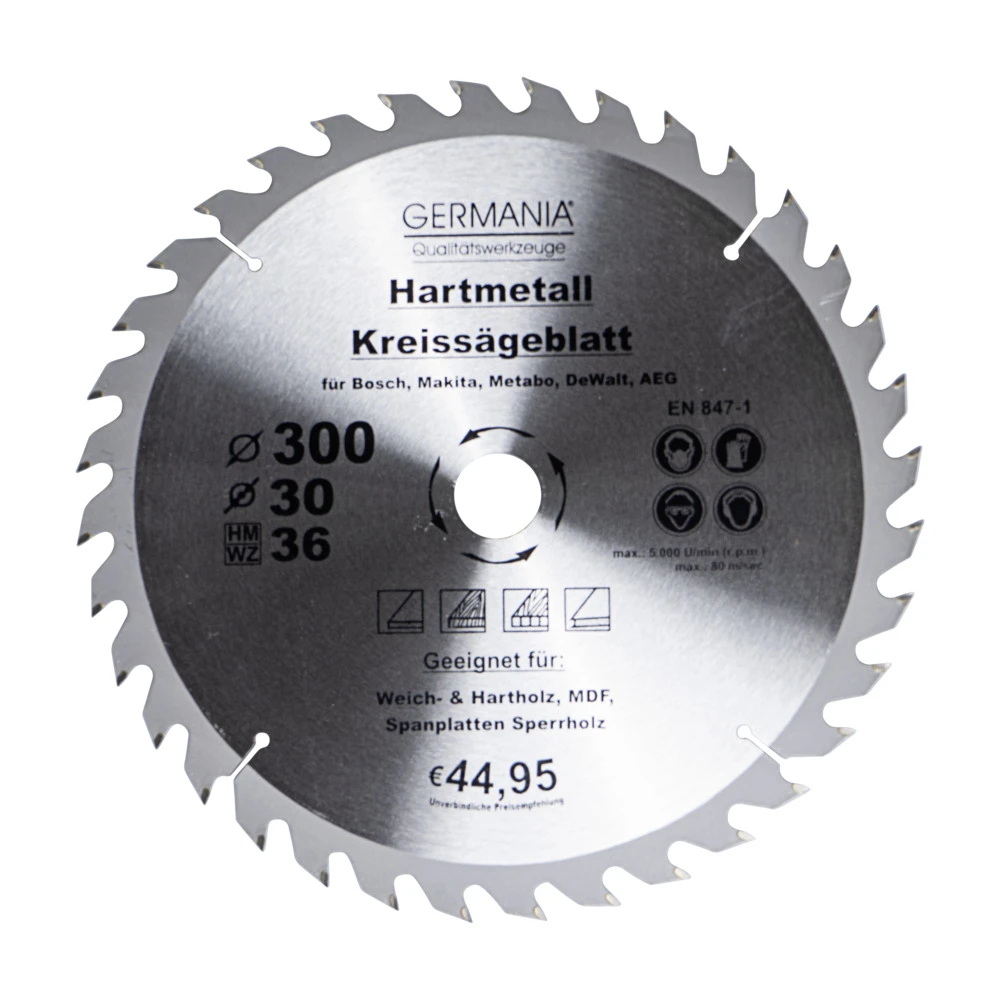 GERMANIA® HM Kreissägeblatt Ø 300mm, 36 Zähne Für Holz 3 GERMANIA® HM Kreissägeblatt Ø 300mm, 36 Zähne Für Holz