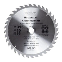 GERMANIA® HM Kreissägeblatt Ø 315mm, 36 Zähne Für Holz