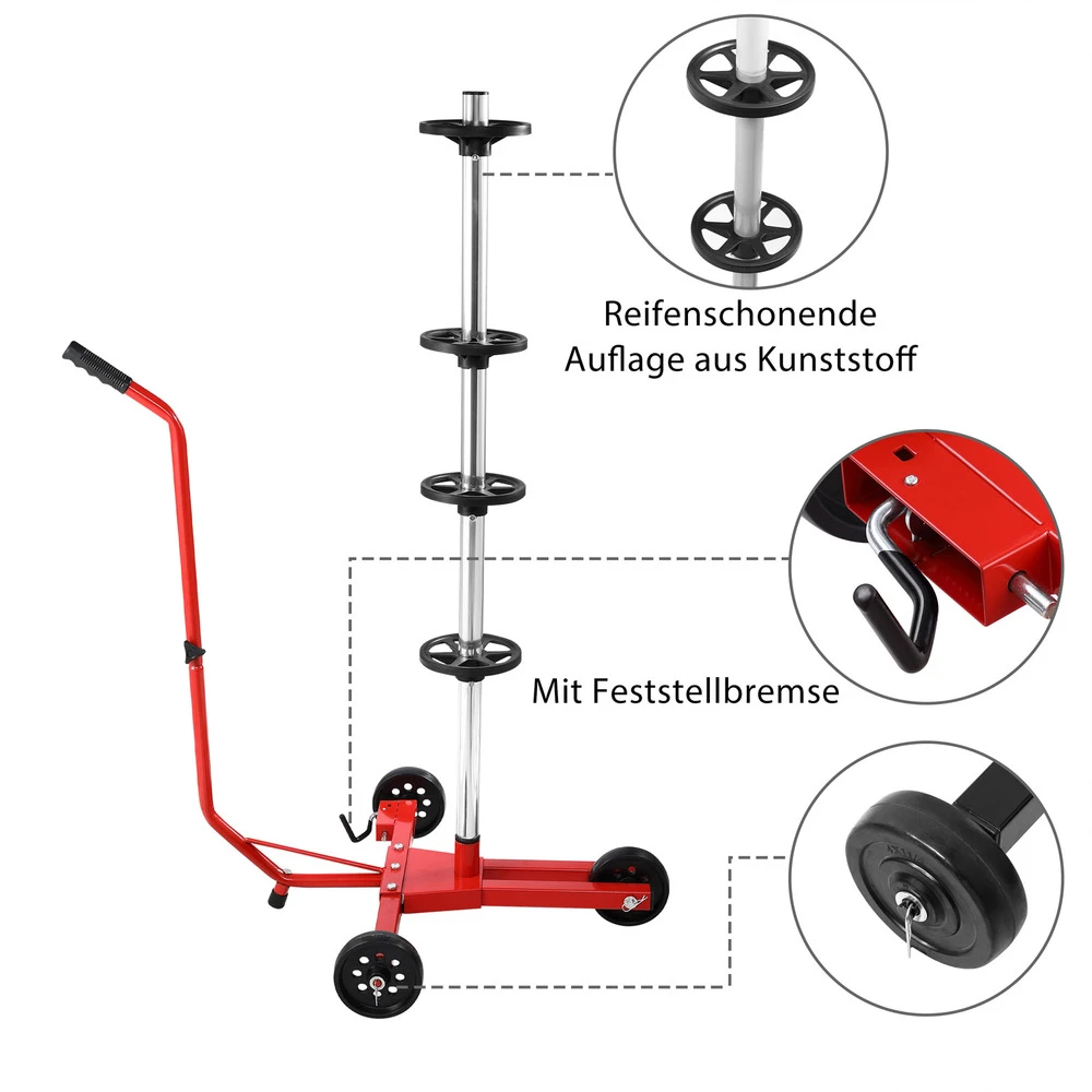 Monzana® Felgenbaum Alu Fahrbar 80 X 59 X 120 Cm 10 Monzana® Felgenbaum Alu Fahrbar 80 X 59 X 120 Cm – Bild 8