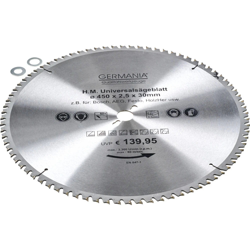 HM Multi-Sägeblatt 450x30mm 80 Zähne Universal 4 HM Multi-Sägeblatt 450x30mm 80 Zähne Universal – Bild 2