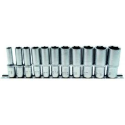 Steckschlüssel-Einsätze Tief 8-19 Mm, 11-tlg. 3/8''