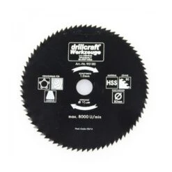 HSS Kreissägeblatt 80mm 80Zähne Mini Sägeblatt Holz Kunststoffe Handkreissäge