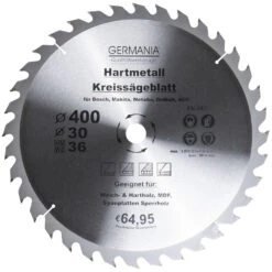 GERMANIA® HM Kreissägeblatt Ø 400mm, 36 Zähne Für Holz