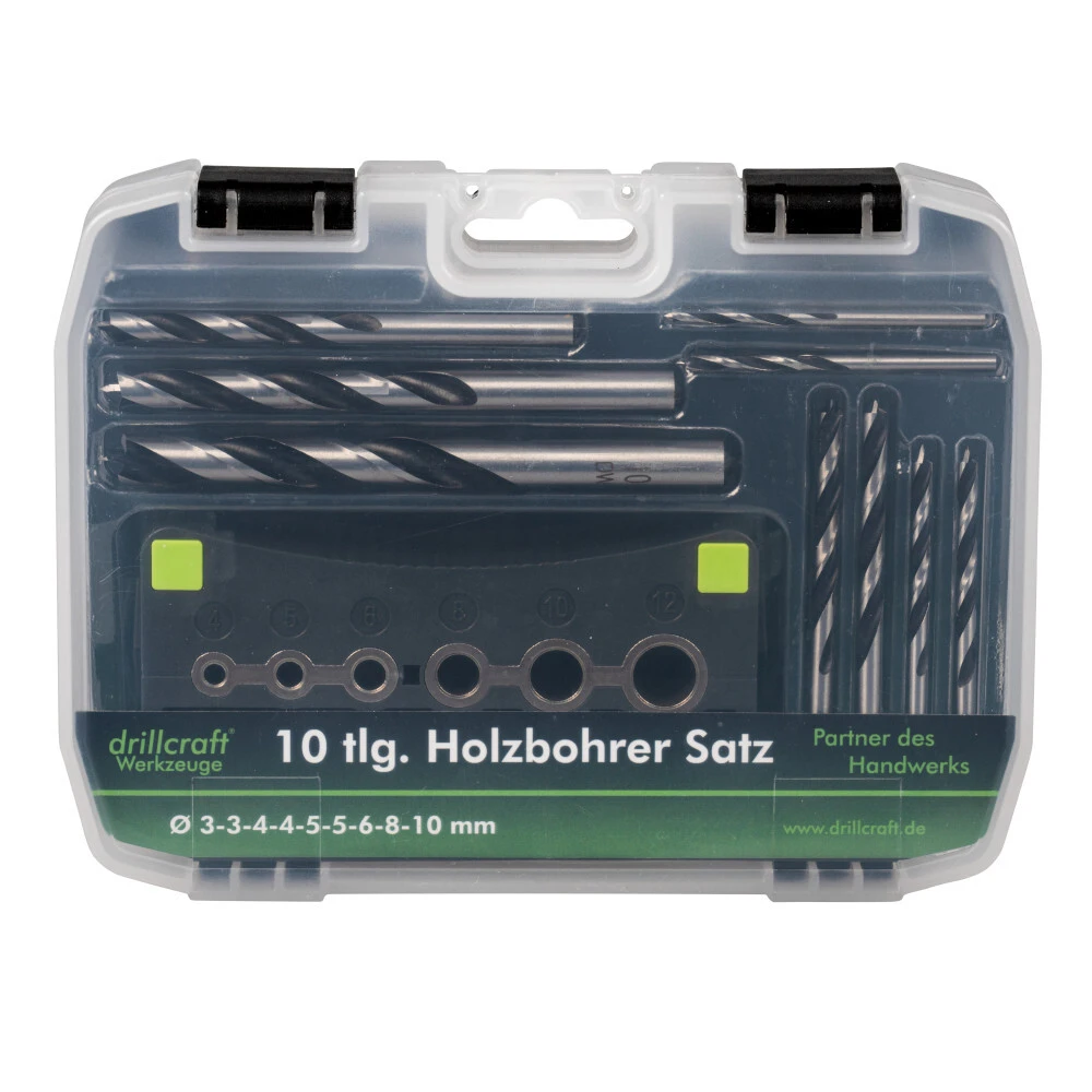 Holzbohrersatz 10-teilig, 2-10 Mm, Mit Bohrhilfe 6 Holzbohrersatz 10-teilig, 2-10 Mm, Mit Bohrhilfe – Bild 4